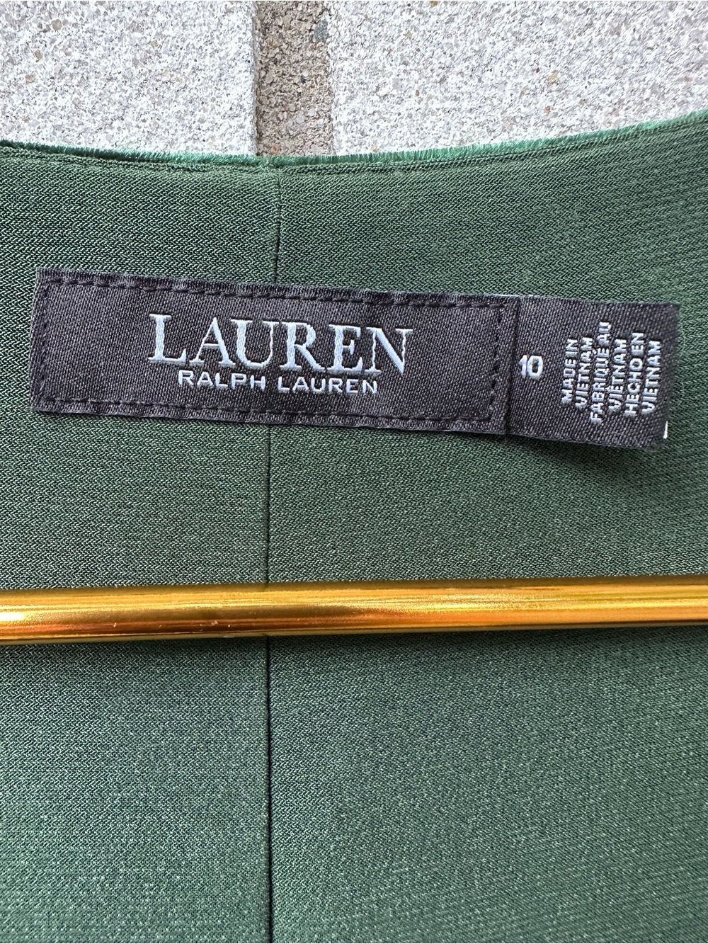 Lauren Ralph Lauren Green Stretch Velvet Surplice Ruched Long Sleeve Dress 10 - Picture 4 of 9